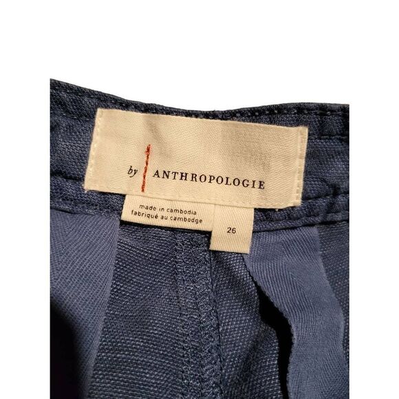 Anthropologie Audra Utility Pants Linen Lyocell Blue Women's 26 - Picture 3 of 5